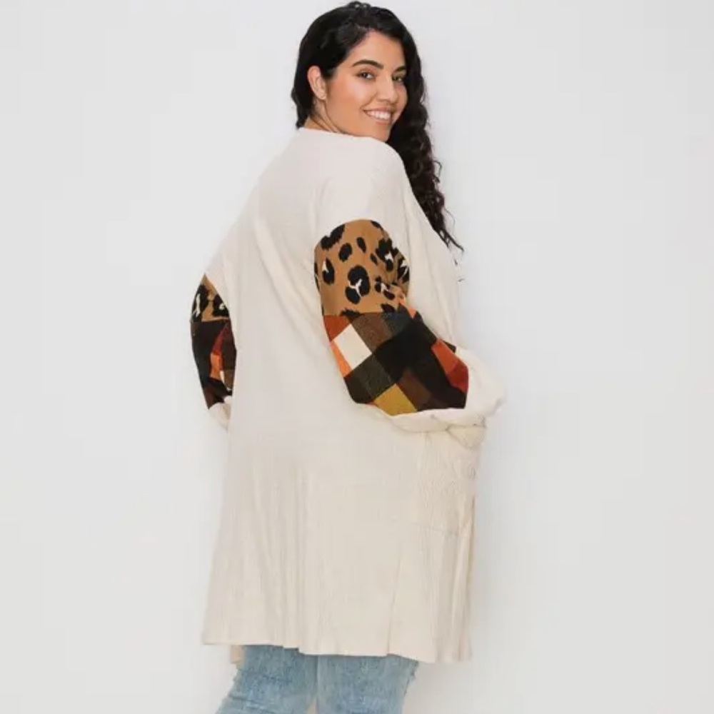 Ribbed open front cardigan with pockets - Picture 11 of 15